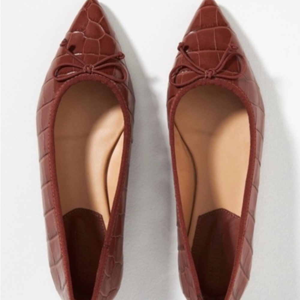 SCHUTZ Brown Crocodile Pattern Loafers